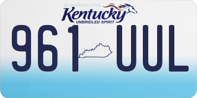 KY license plate 961UUL