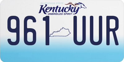 KY license plate 961UUR