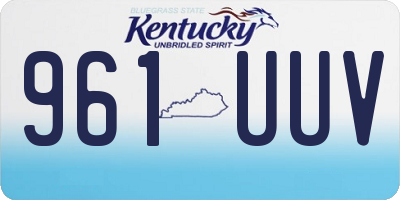 KY license plate 961UUV