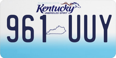 KY license plate 961UUY