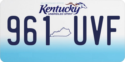 KY license plate 961UVF