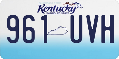 KY license plate 961UVH