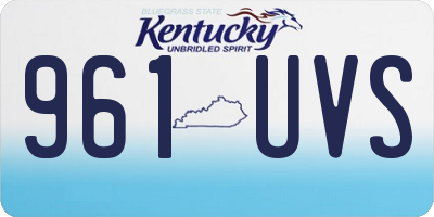 KY license plate 961UVS