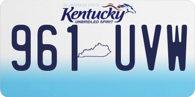 KY license plate 961UVW