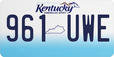 KY license plate 961UWE