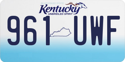 KY license plate 961UWF