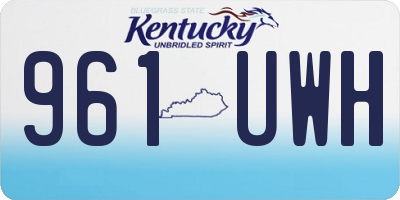 KY license plate 961UWH