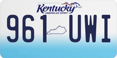 KY license plate 961UWI