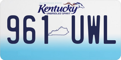 KY license plate 961UWL