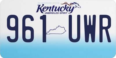 KY license plate 961UWR
