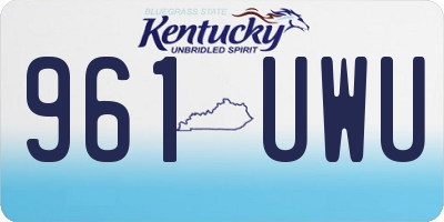 KY license plate 961UWU