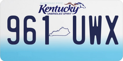 KY license plate 961UWX