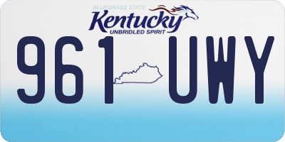 KY license plate 961UWY