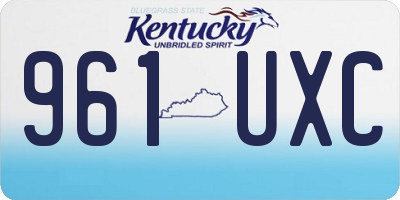 KY license plate 961UXC