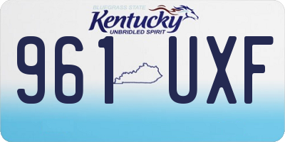 KY license plate 961UXF