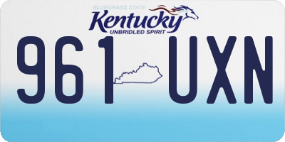 KY license plate 961UXN