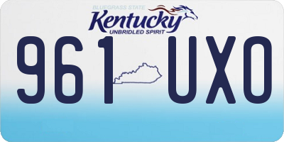 KY license plate 961UXO