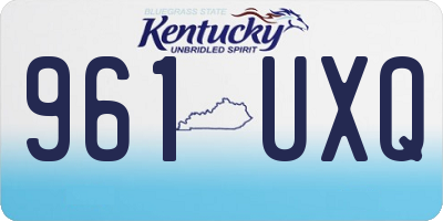KY license plate 961UXQ