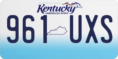 KY license plate 961UXS