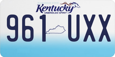 KY license plate 961UXX