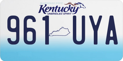 KY license plate 961UYA