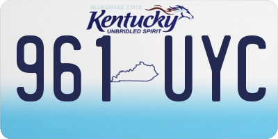 KY license plate 961UYC