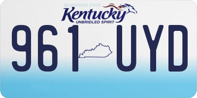 KY license plate 961UYD