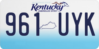 KY license plate 961UYK