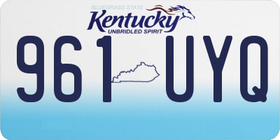 KY license plate 961UYQ