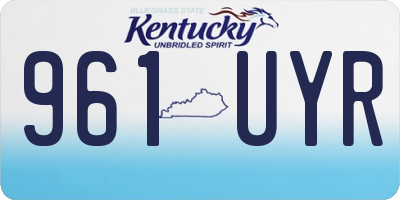 KY license plate 961UYR
