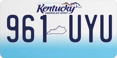 KY license plate 961UYU