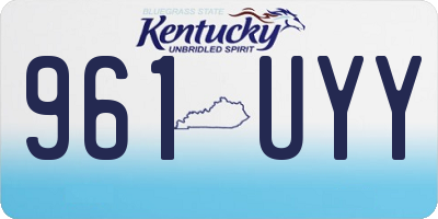 KY license plate 961UYY
