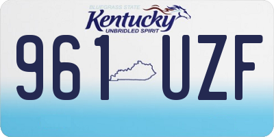 KY license plate 961UZF