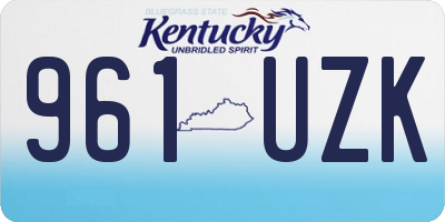 KY license plate 961UZK