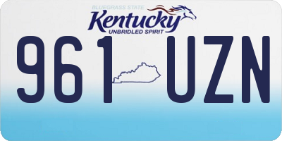 KY license plate 961UZN