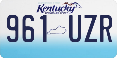 KY license plate 961UZR