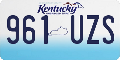 KY license plate 961UZS