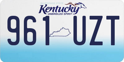 KY license plate 961UZT