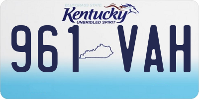 KY license plate 961VAH