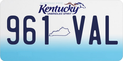 KY license plate 961VAL