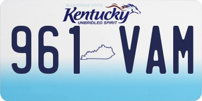 KY license plate 961VAM