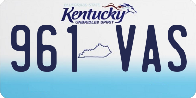 KY license plate 961VAS