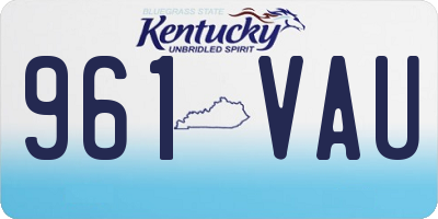 KY license plate 961VAU