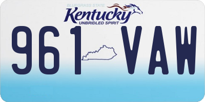 KY license plate 961VAW