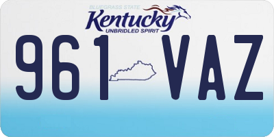 KY license plate 961VAZ