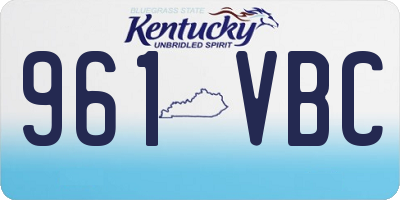 KY license plate 961VBC