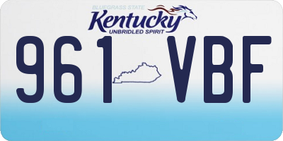 KY license plate 961VBF