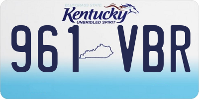 KY license plate 961VBR