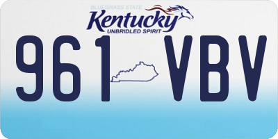 KY license plate 961VBV