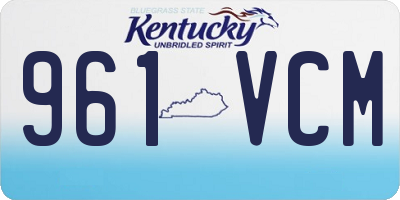 KY license plate 961VCM